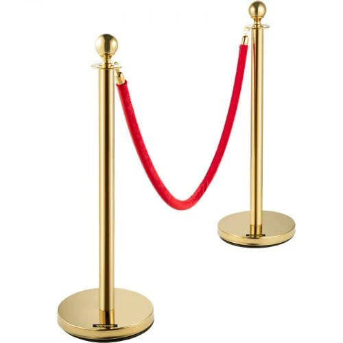 VEVOR 2 aukso barjerų stulpų komplektas su virve