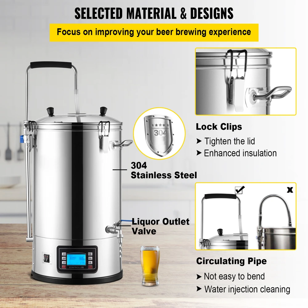 VEVOR Elektrinė alaus virimo sistema 8 gal/30 l
