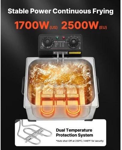 Elektrinė gruzdintuvė VEVOR IEF-5L, 2500W