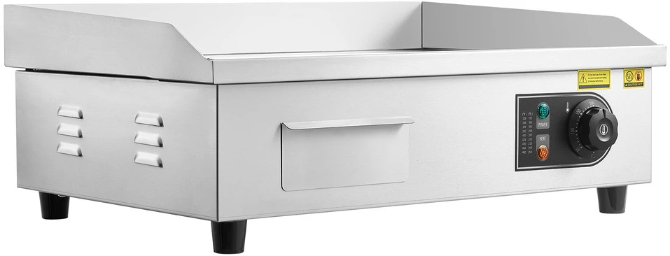 Vevor Elektrinė grilinė 53,5x30 cm nerūdijantis plienas pusiau grublėta pusiau lygi