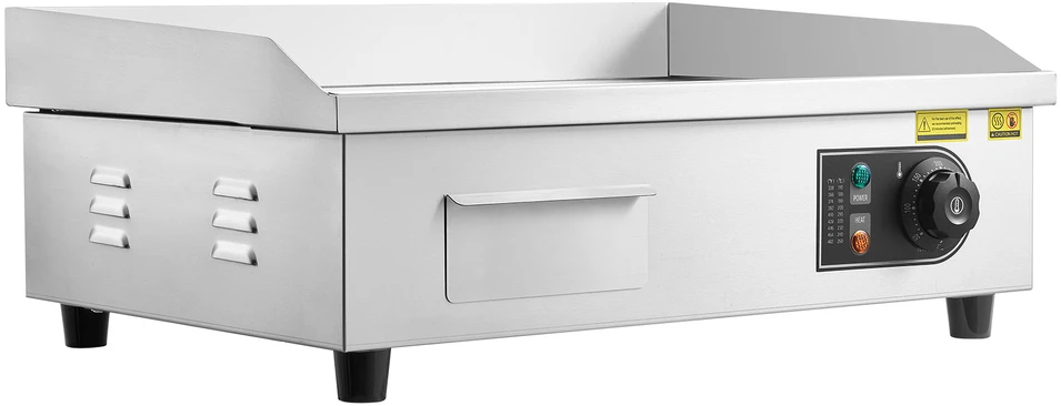 Vevor Elektrinė grilinė 53,5x30 cm nerūdijantis plienas pusiau grublėta pusiau lygi