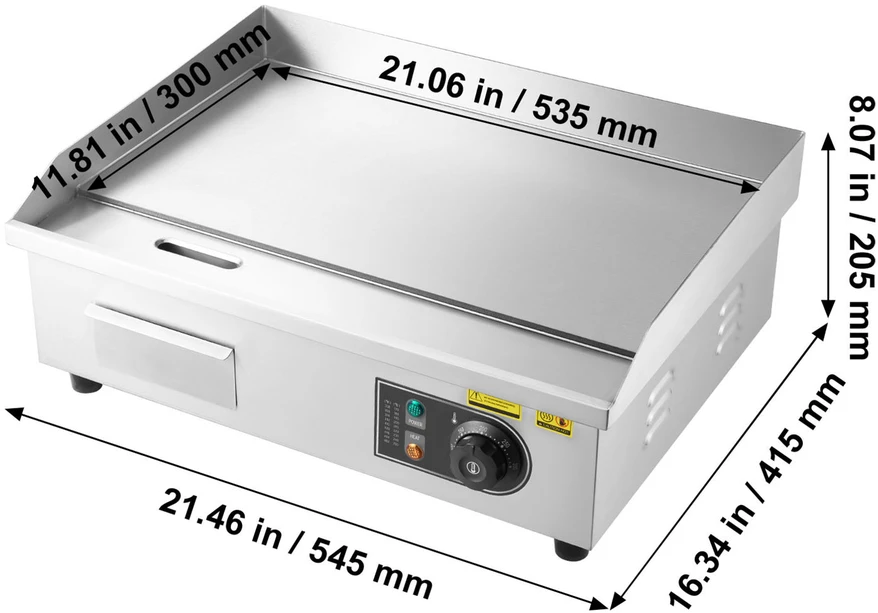 Vaflinė VEVOR Elektrinė komercinė kepsninė, 535 x 300 mm