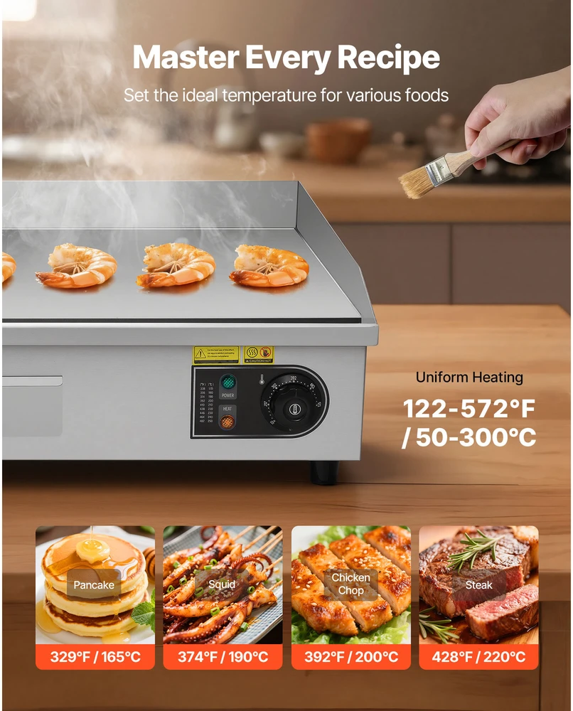 Vaflinė VEVOR Elektrinė grilė 725 x 400 mm, 4400W