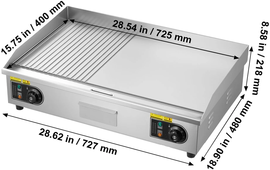 Vaflinė VEVOR Elektrinė komercinė grilinė, 725 x 400 mm