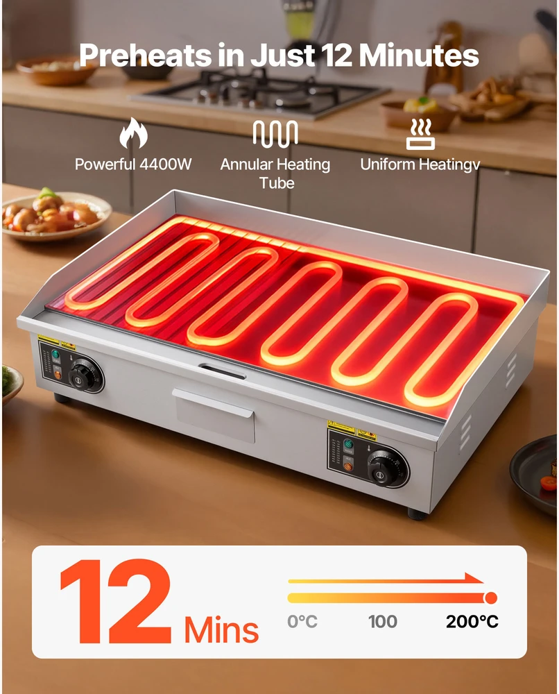 Vaflinė VEVOR Elektrinė komercinė grilinė, 725 x 400 mm