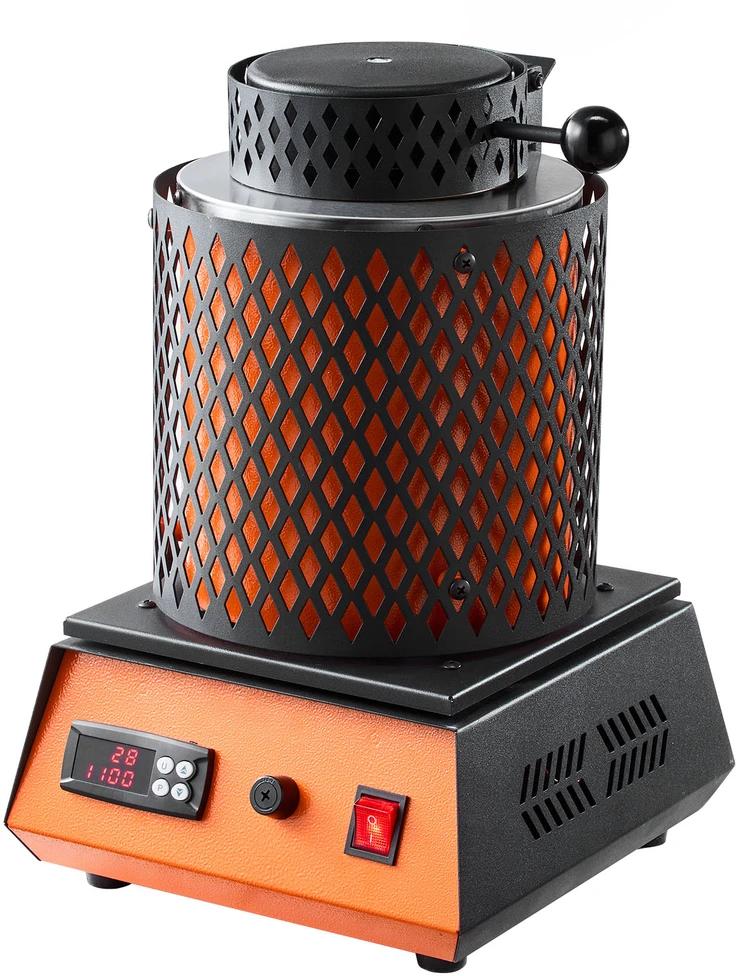 VEVOR Elektrinė lydymo krosnelė, 1350W, 3kg keraminis tiglis
