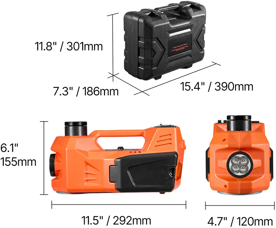 VEVOR Reguliuojamas elektrinis automobilio domkratas 5 tonos
