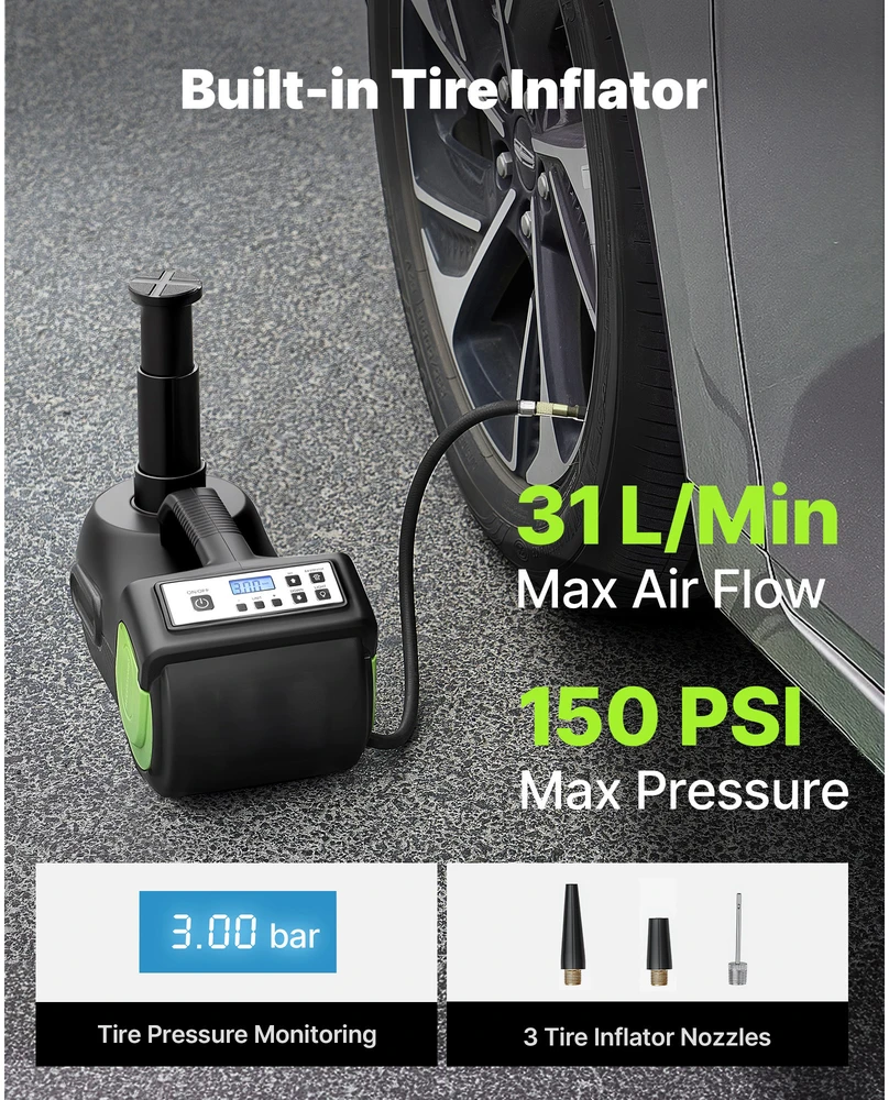 VEVOR 5 tonų elektrinis automobilio domkratas su raktu