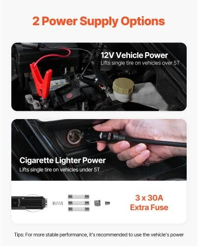 VEVOR Elektrinis automobilio domkratas 15 tonų su LED apšvietimu