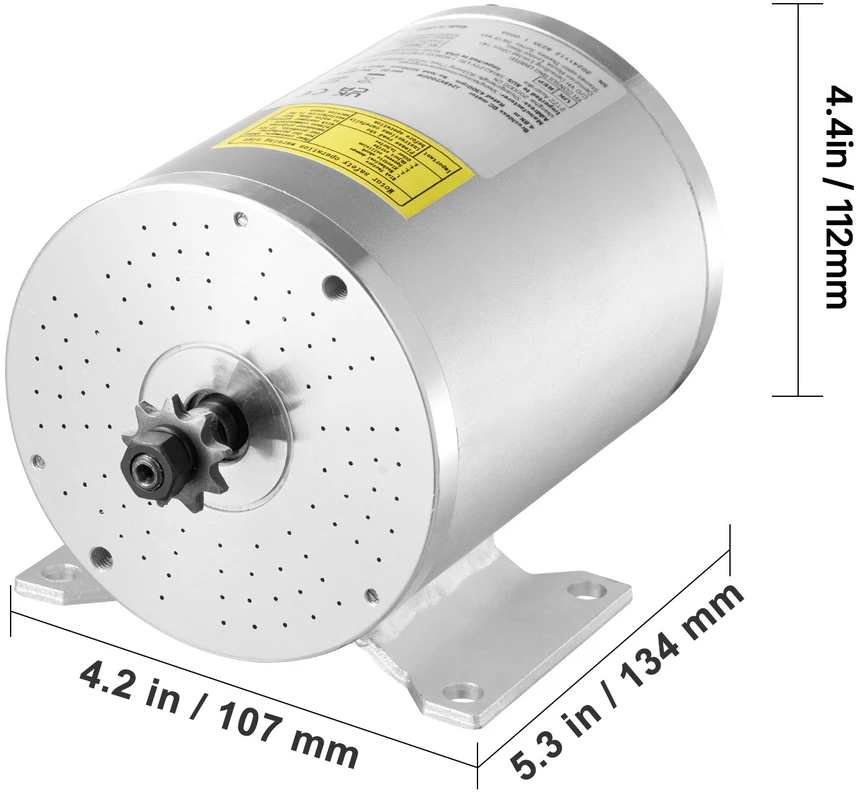 VEVOR Elektrinis bešepetėlinis 48V 2000W variklis su valdikliu