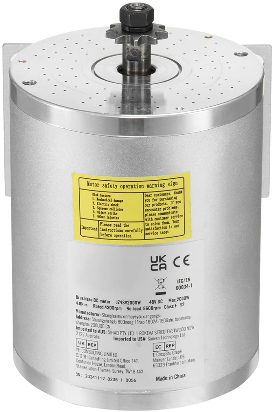 VEVOR Elektrinis bešepetėlinis 48V 2000W variklis su valdikliu