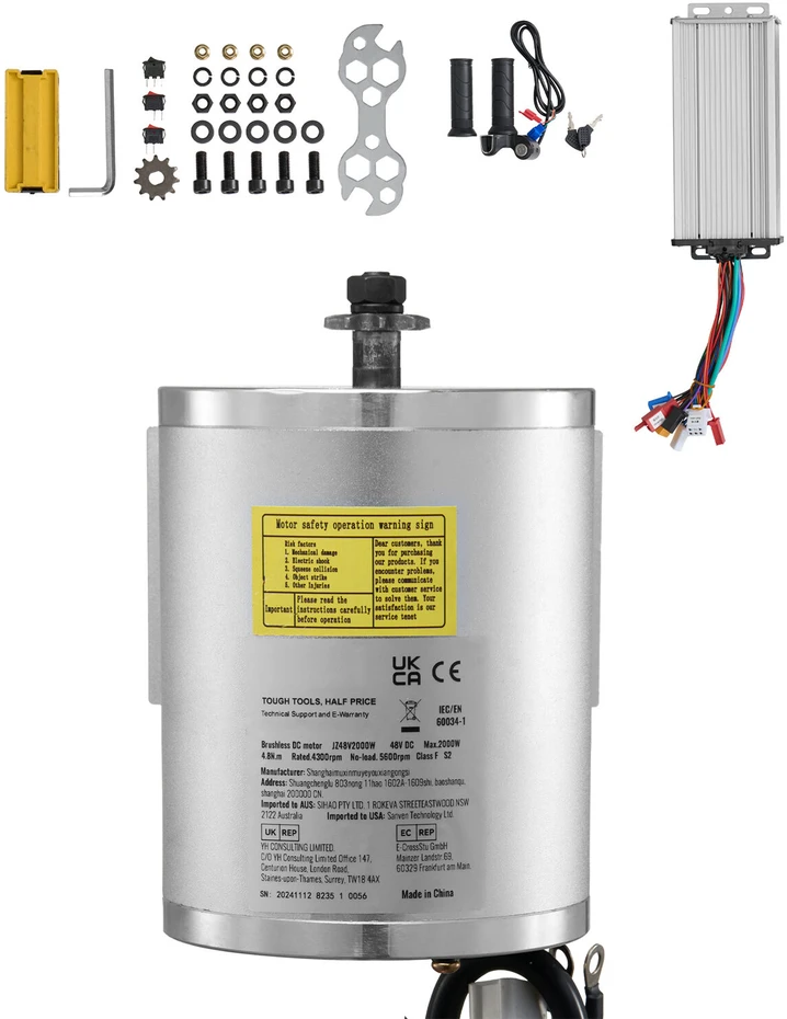 VEVOR 2000W elektrinis bešepetėlinis DC variklio rinkinys
