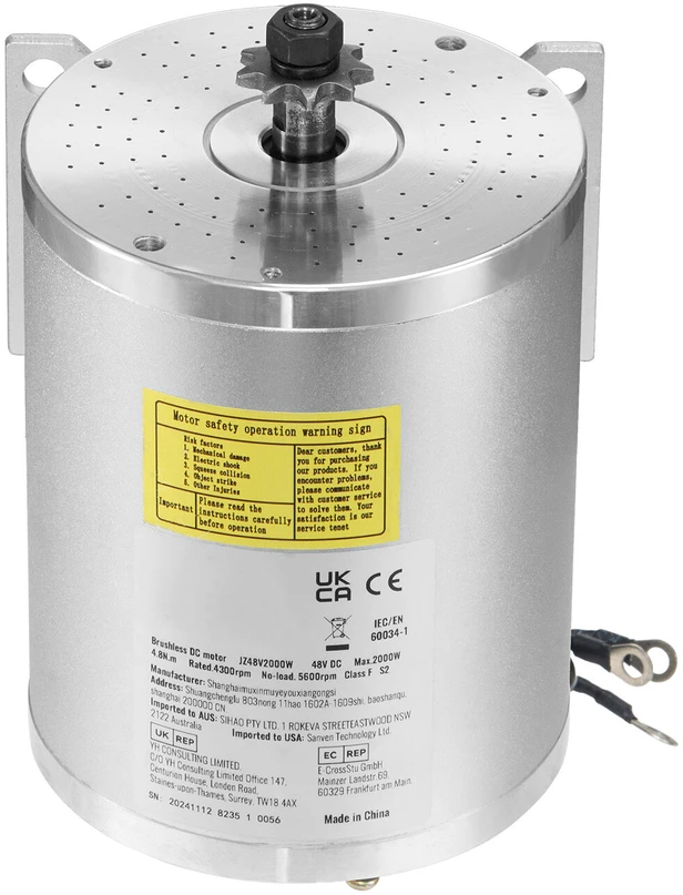 VEVOR Elektrinis bešepetėlinis 48V 2000W variklis su valdikliu