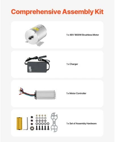 VEVOR 1800W 48V elektrinio variklio rinkinys
