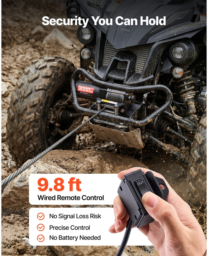 VEVOR 1360 kg elektrinis gervė 12V DC ATV/UTV