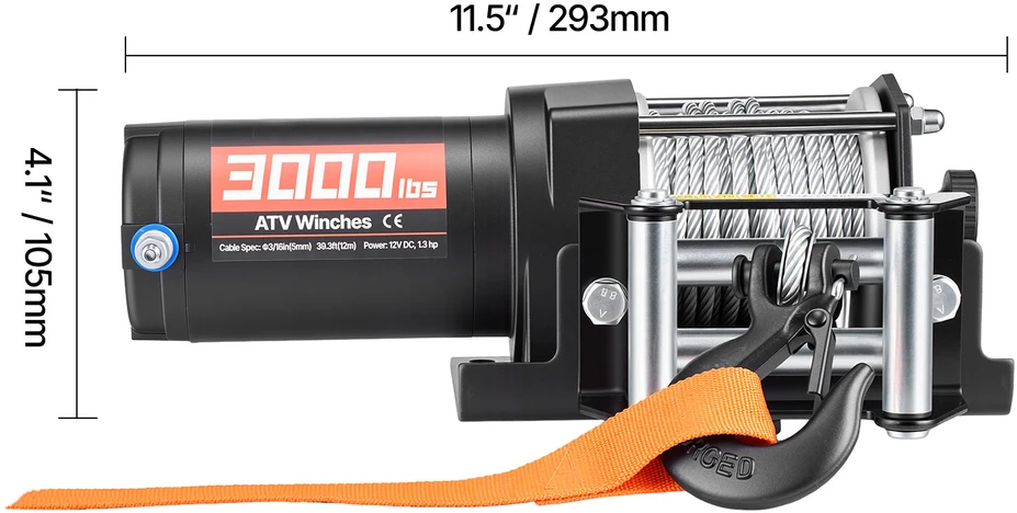 VEVOR 1360 kg elektrinis gervė 12V DC ATV/UTV