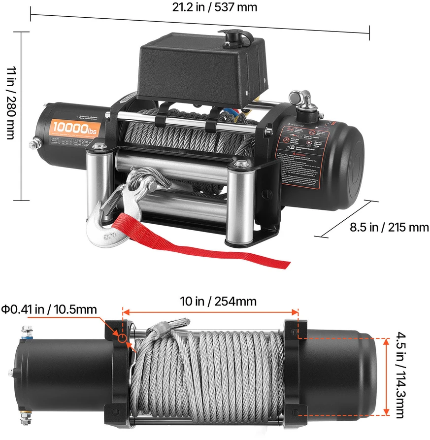 VEVOR Elektrinis gervė su 4500 kg apkrovimu