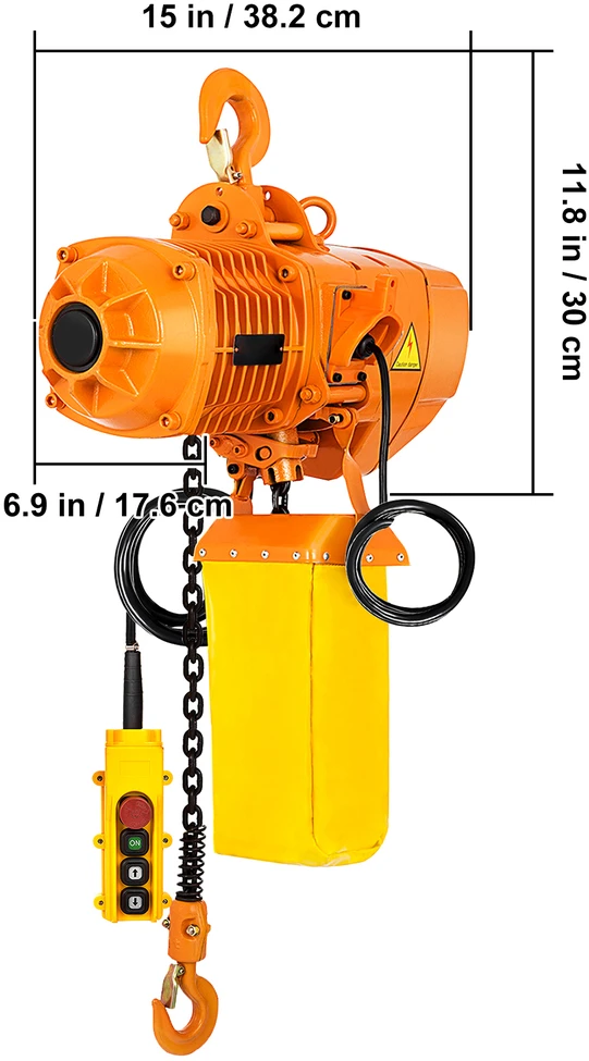 VEVOR Elektrinis vienfazis grandininis keltuvas 1T, 4 m