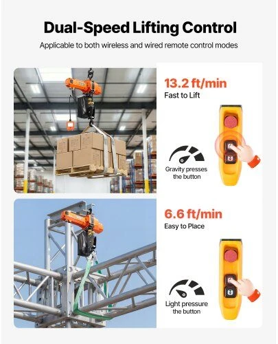 VEVOR 1000 kg elektrinis grandininis keltuvas, 3 m