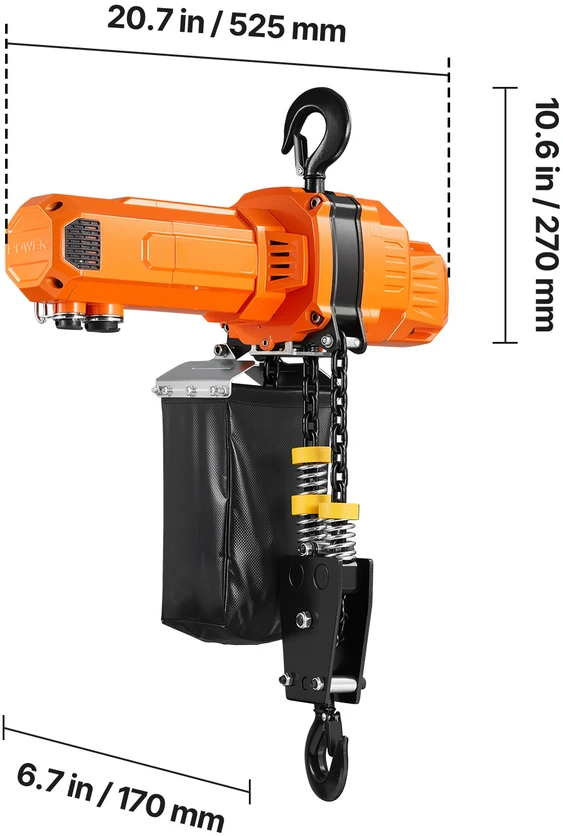 VEVOR 1000 kg elektrinis grandininis keltuvas, 3 m