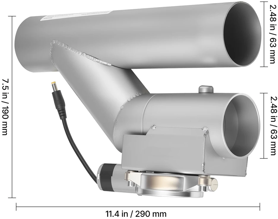 VEVOR Elektrinis duslintuvo vožtuvas, 63,5 mm, 2 vnt.