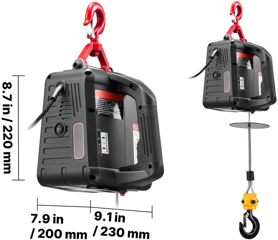 VEVOR Elektrinis gervės, 500 kg talpos, 1500W