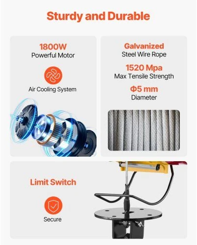 VEVOR Dvigubas elektrinis keltuvas su nuotolinio valdymo galimybe