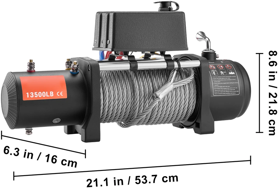 VEVOR Elektrinė gervė sunkvežimiui 6123 kg plieninė IP65