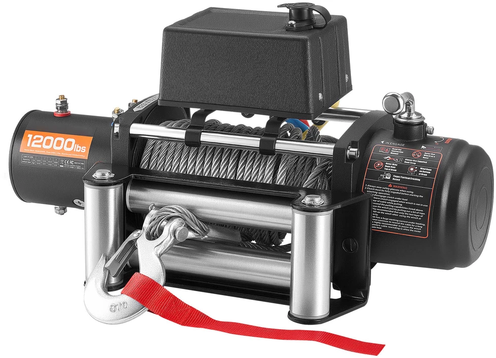 VEVOR Elektrinė gervė 5400 kg su plienine virve 12V