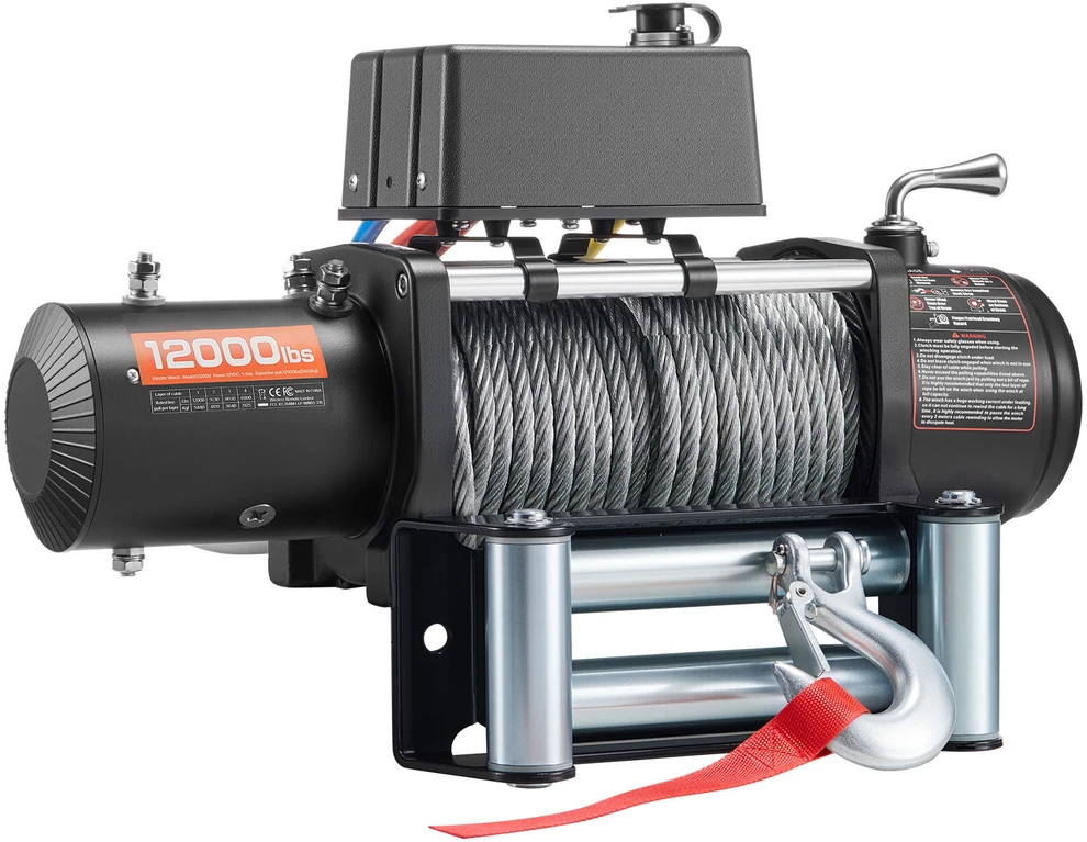 VEVOR Elektrinė gervė 5400 kg su plienine virve 12V