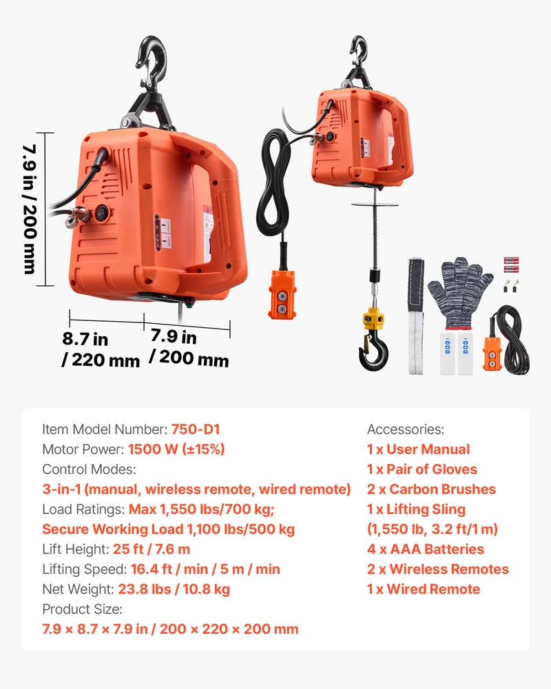 VEVOR 3-in-1 elektrinis keltuvas, 700 kg talpa