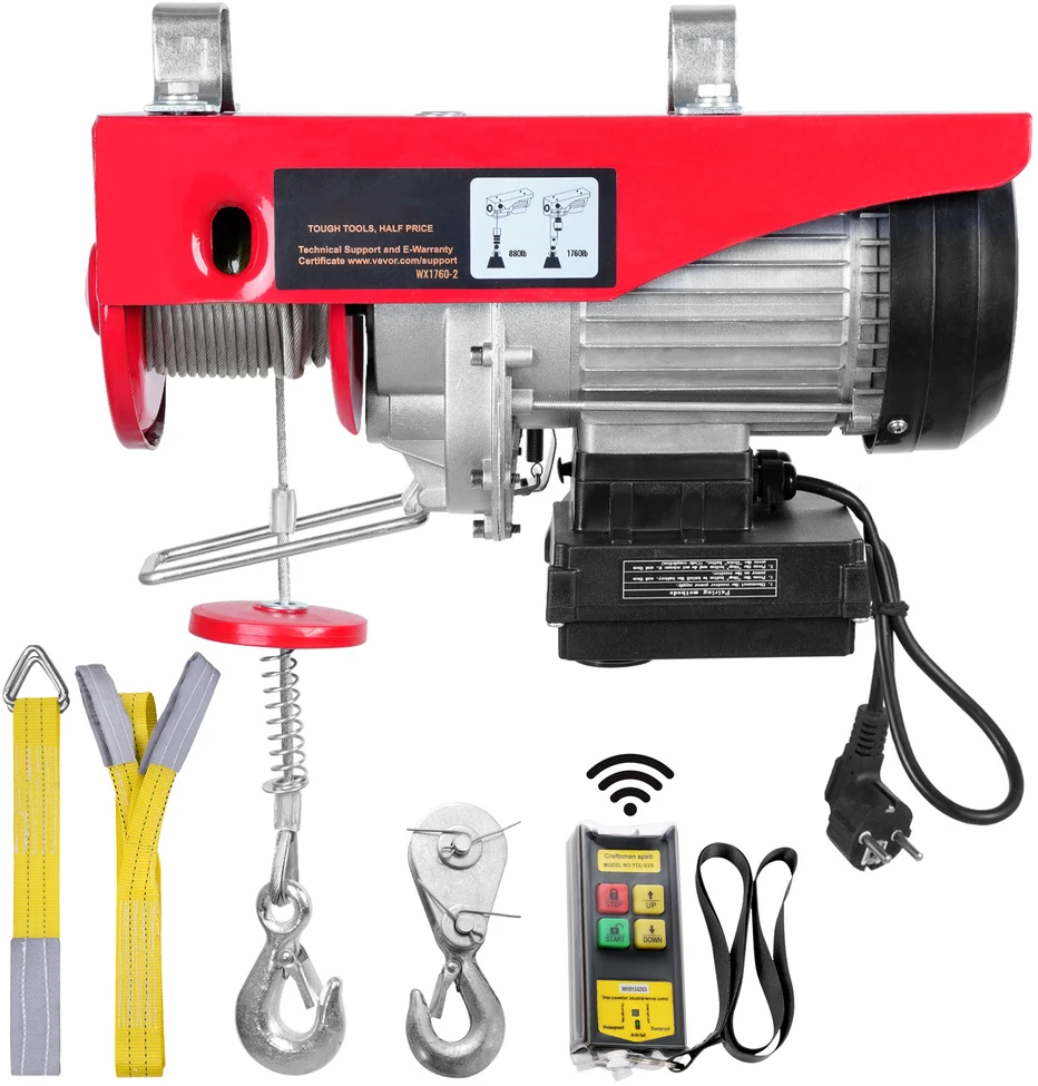 VEVOR Elektrinis keltuvas 800 kg, 1450W, 12 m aukštis