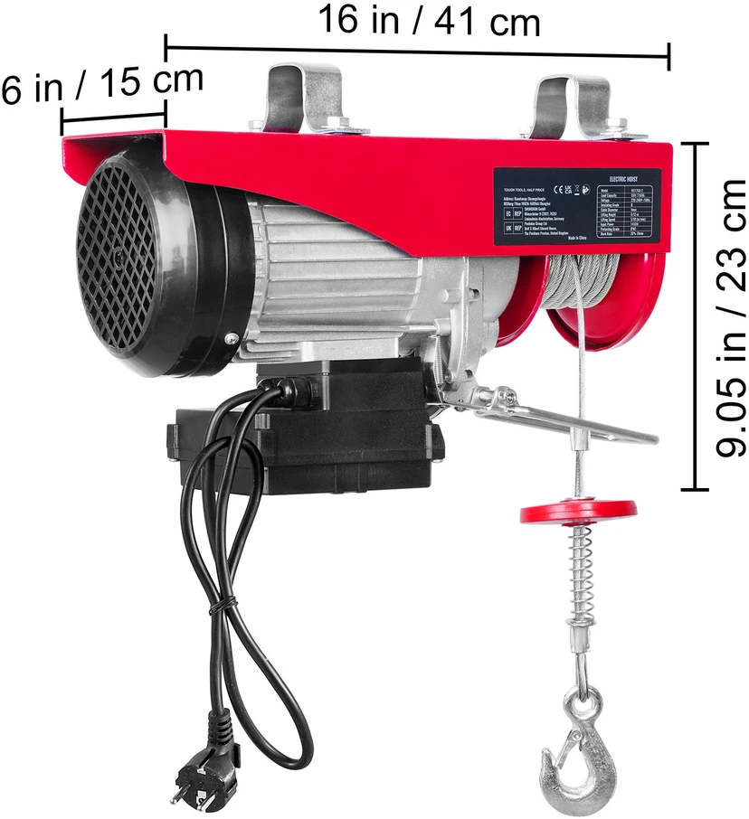 VEVOR Elektrinis keltuvas 800 kg, 1450W, 12 m aukštis