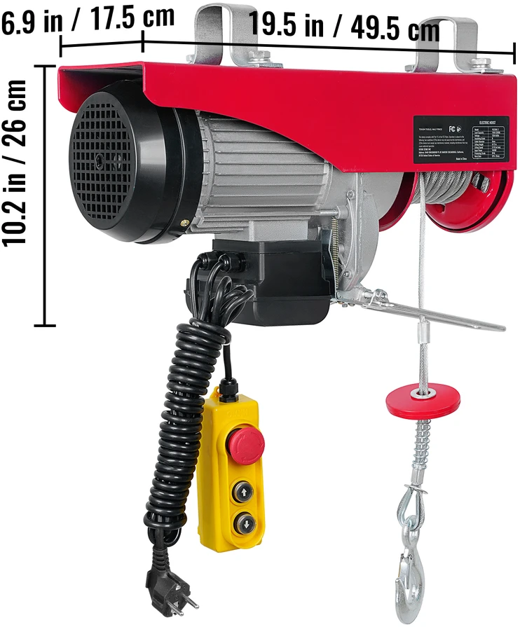 VEVOR Elektrinis keltuvas, 1000 kg talpa, 1600W variklis