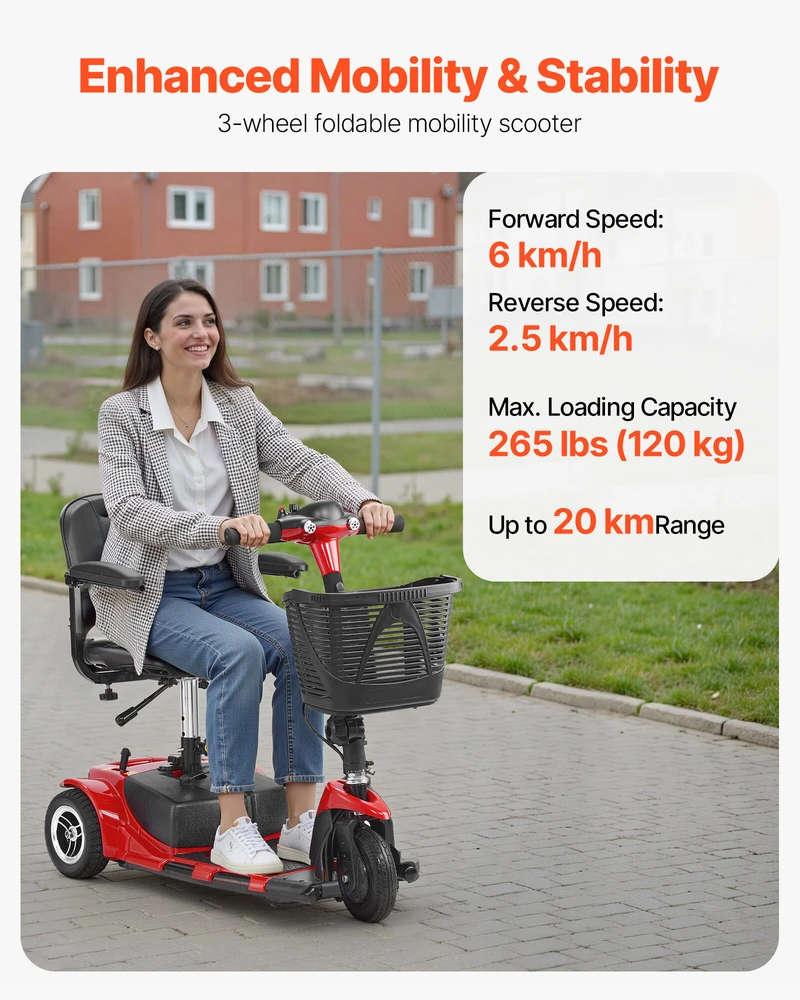 VEVOR 3 ratų elektrinis mobilumo motoroleris