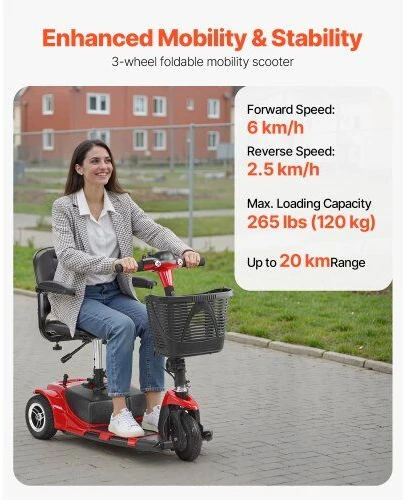 VEVOR 3 ratų elektrinis mobilumo motoroleris