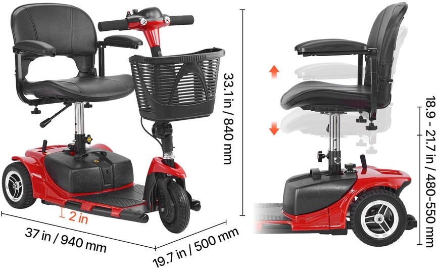 VEVOR 3 ratų elektrinis mobilumo motoroleris