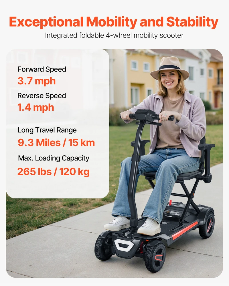 VEVOR Keturratis elektrinis mobilumo motoroleris
