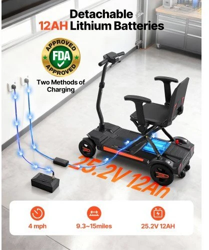 VEVOR Elektrinis keturratis neįgaliųjų vežimėlis