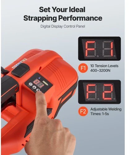 VEVOR Elektrinė juostavimo mašina, 2 x 4000 mAh baterijos