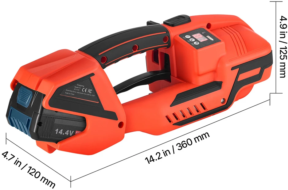 VEVOR Elektrinė juostavimo mašina, 2 x 4000 mAh baterijos