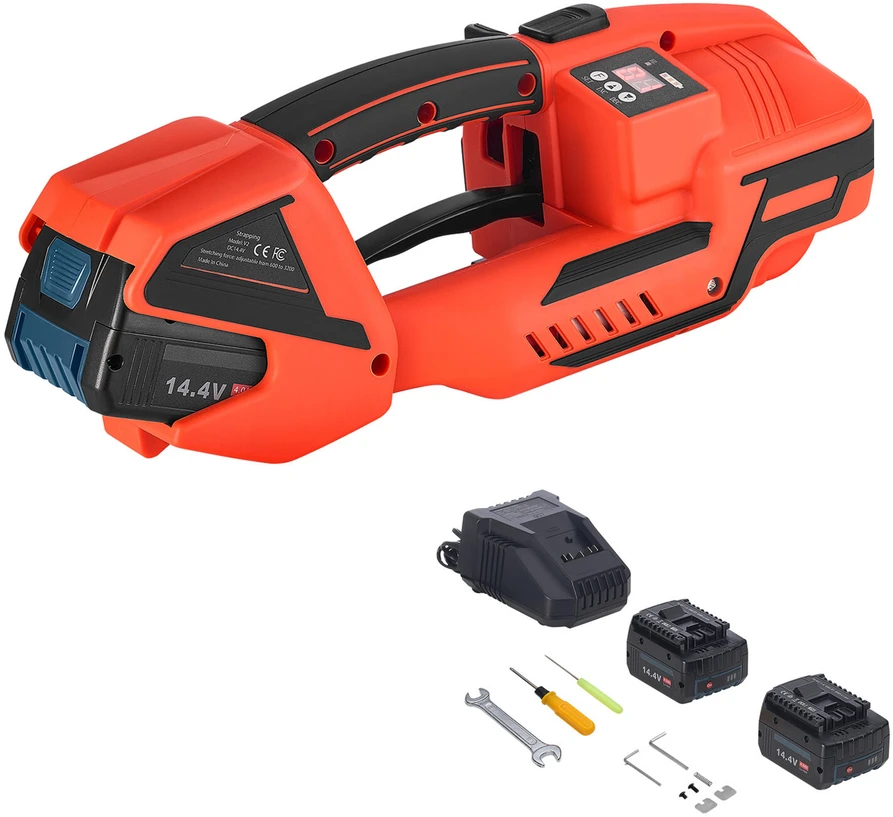 VEVOR Elektrinė juostavimo mašina, 2 x 4000 mAh baterijos