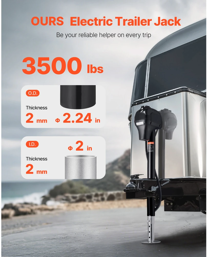 VEVOR Elektrinis priekabos lizdas 1588 kg