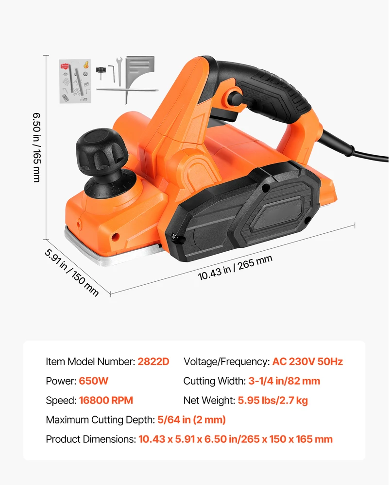 VEVOR Elektrinis oblius, 82 mm pločio, 650W