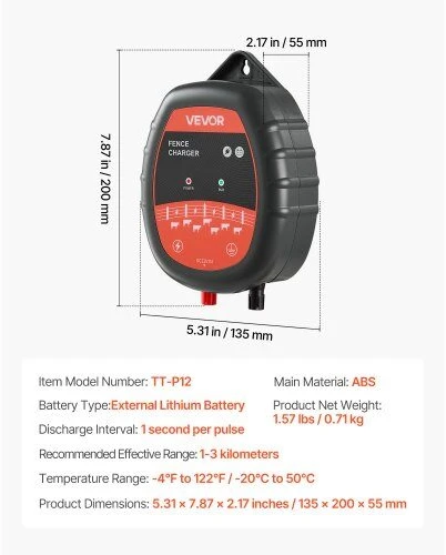 VEVOR Elektros tvoros įkroviklis 10kV 1J AC DC