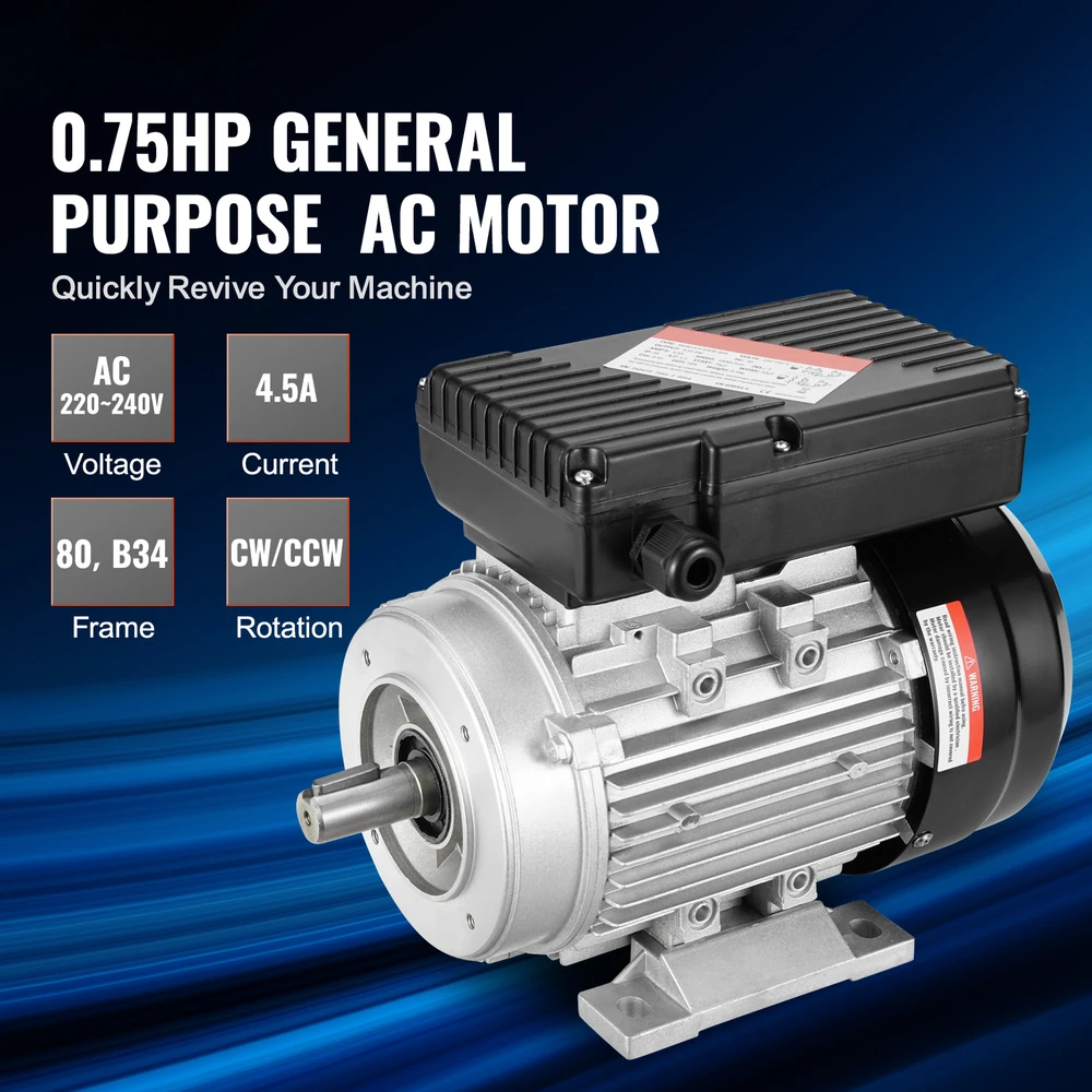VEVOR 0.55KW elektrinis variklis, 1400 aps./min, 220~240V