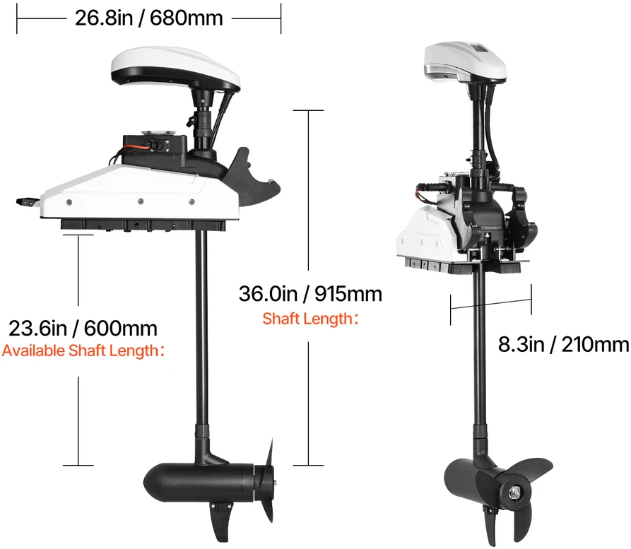 VEVOR 55lb 12V elektrinis vilkimo variklis valtims