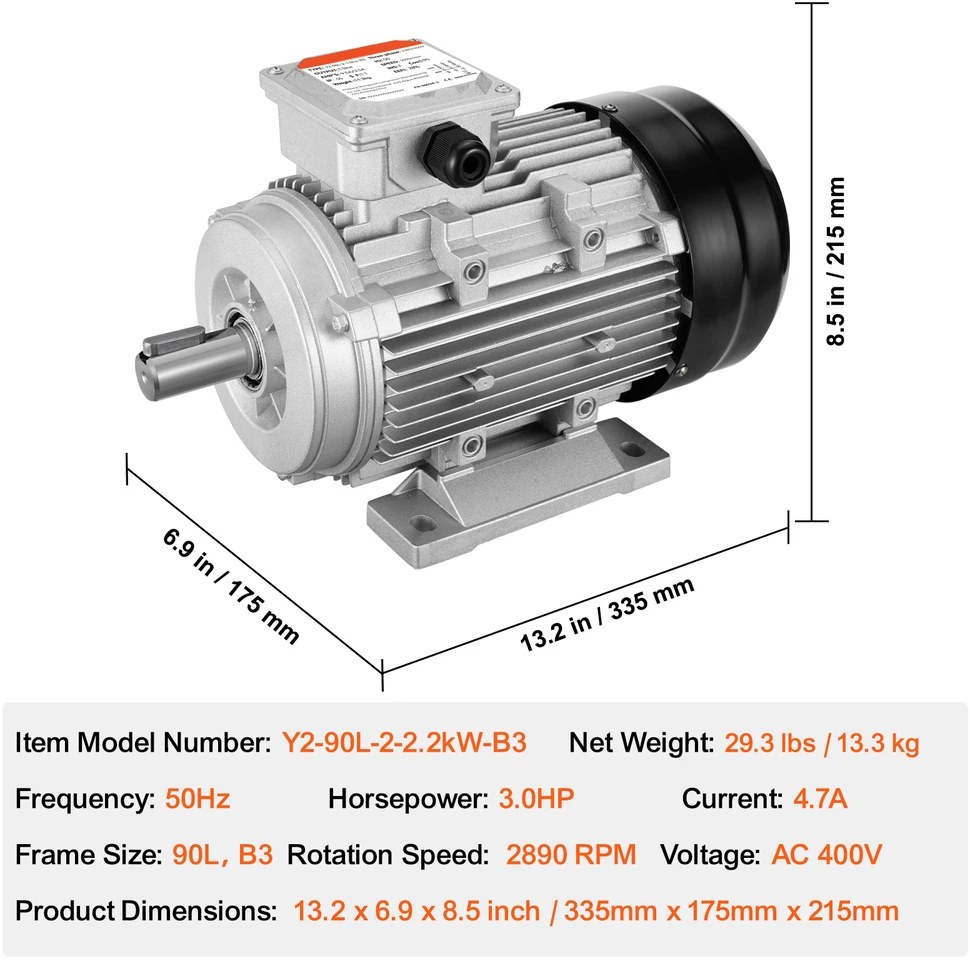 VEVOR 2.2 kW elektrinis variklis 2890 aps./min.