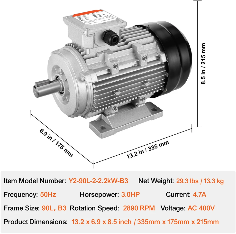 VEVOR 2.2 kW elektrinis variklis 2890 aps./min.