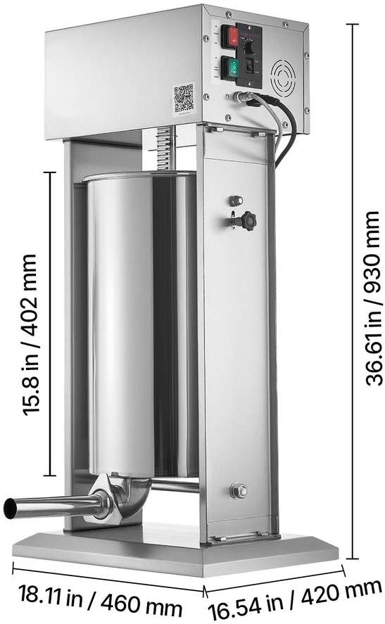 VEVOR Elektrinė dešrų kimštuvė 25 L, nerūdijančio plieno
